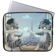 Katten & Eiffeltoren - Paris Laptophoes