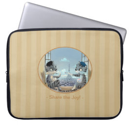 Katten & Eiffeltoren - Paris Plezier Laptophoes Laptop Sleeve