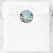 Katten & Eiffeltoren - Ronde Stickers Parijs (Tas)