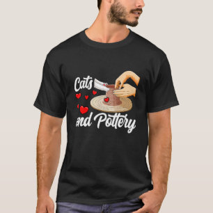 Katten en aardewerk pottenbakker aardewerk keramie t-shirt