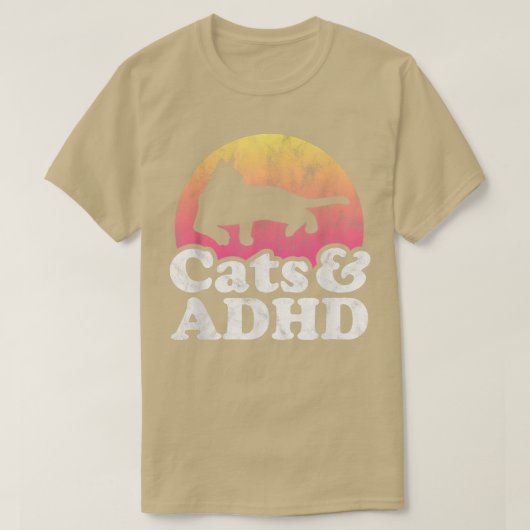 Katten en ADHD-Mannen of -katten voor vrouwen T-shirt (Design voorkant)