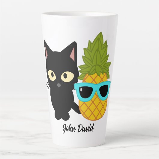 katten en ananassen zijn beste vrienden , personal latte mok (Voorkant)