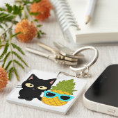 katten en ananassen zijn de beste vrienden sleutelhanger (Voorkant Rechts)