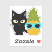 katten en ananassen zijn de beste vrienden sticker (Vel)