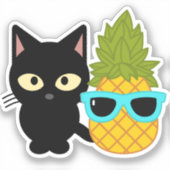 katten en ananassen zijn de beste vrienden sticker (Voorkant)