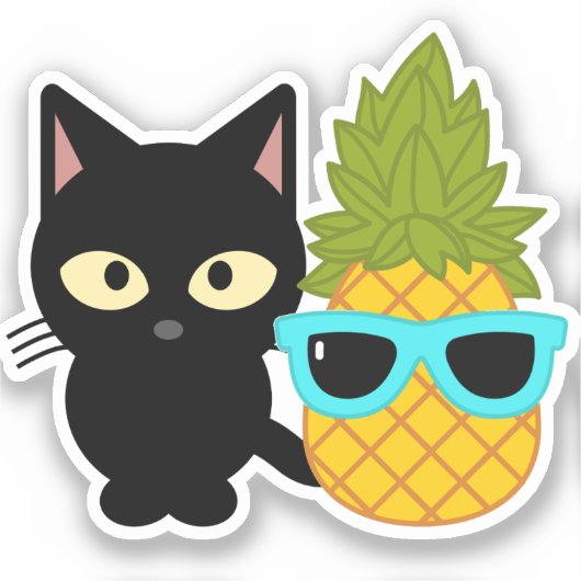 katten en ananassen zijn de beste vrienden sticker (Voorkant)
