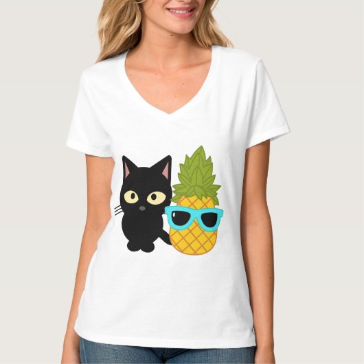 katten en ananassen zijn de beste vrienden t-shirt (Voorkant)