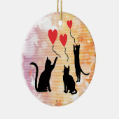 Katten en ballonnen keramisch ornament (Rechts)