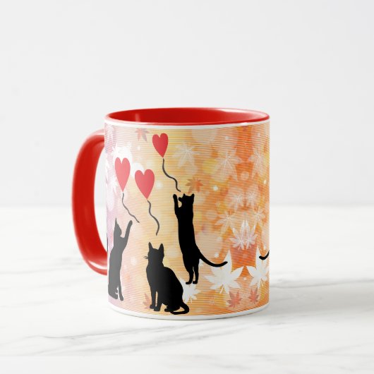 Katten en ballonnen mok (Voorkant links)