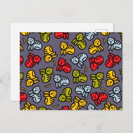 Katten en bananen briefkaart (Voorkant / Achterkant)