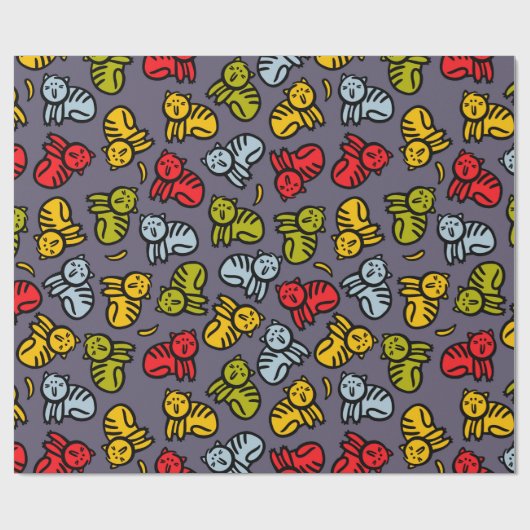 Katten en bananen cadeaupapier (Vlak)