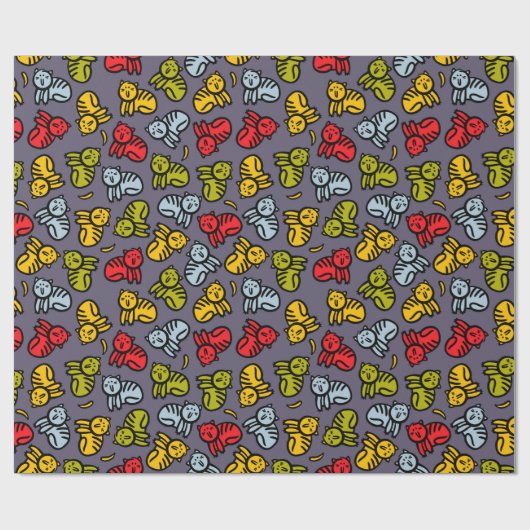 Katten en bananen cadeaupapier (Vlak)