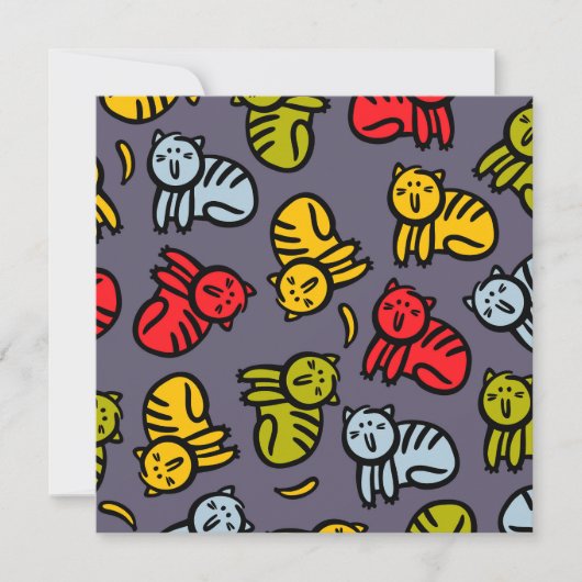 Katten en bananen feestdagenkaart (Voorkant)