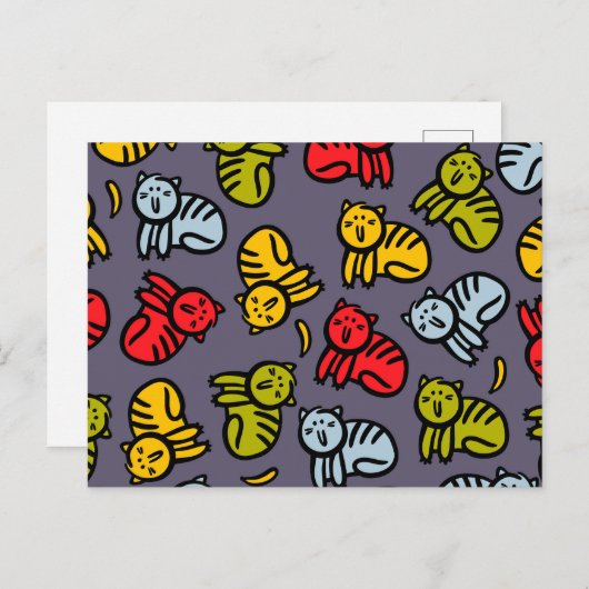 Katten en bananen feestdagenkaart (Voorkant / Achterkant)