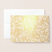 Katten en bananen folie kaarten (Voorkant met envelop)