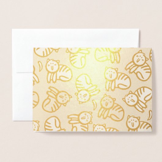 Katten en bananen folie kaarten (Voorkant met envelop)