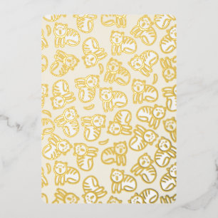 Katten en bananen folie uitnodiging