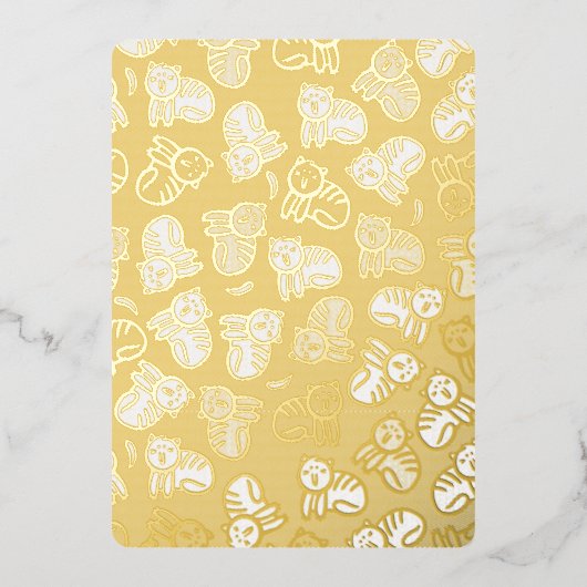 Katten en bananen folie uitnodiging (Voorkant)