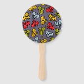 Katten en bananen handwaaier (Achterkant)