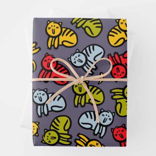 Katten en bananen inpakpapier vel (In situ)