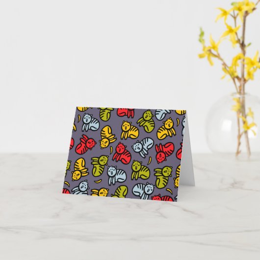 Katten en bananen kaart (Gele Bloem)