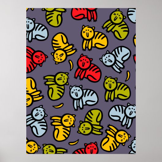 Katten en bananen poster (Voorkant)