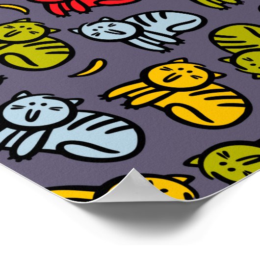 Katten en bananen poster (Hoek)