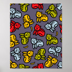 Katten en bananen poster