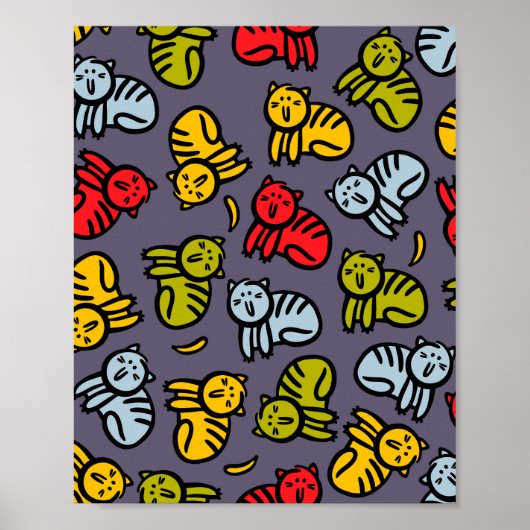 Katten en bananen poster (Voorkant)