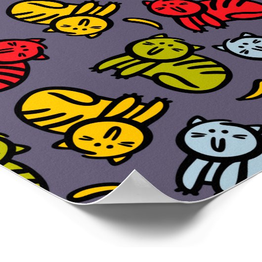 Katten en bananen poster (Hoek)