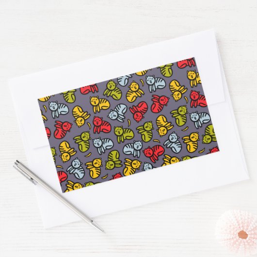 Katten en bananen rechthoekige sticker (Envelop)