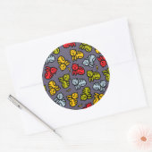 Katten en bananen ronde sticker (Envelop)