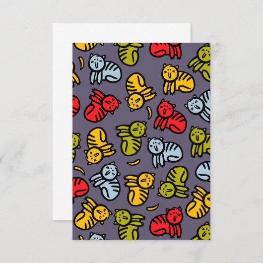 Katten en bananen RSVP kaartje (Voorkant / Achterkant)