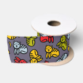 Katten en bananen satijnen lint (Spoel)