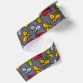 Katten en bananen satijnen lint (Achterkant)