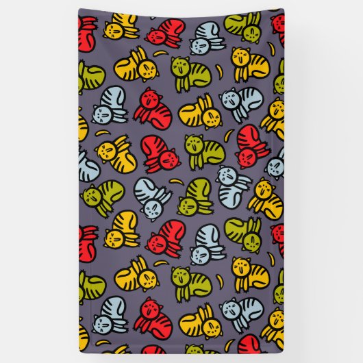 Katten en bananen spandoek (Verticaal)