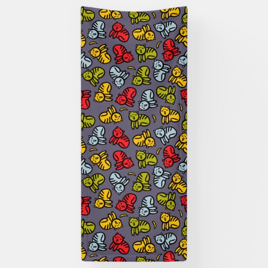 Katten en bananen spandoek (Verticaal)