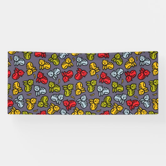 Katten en bananen spandoek (Horizontaal)