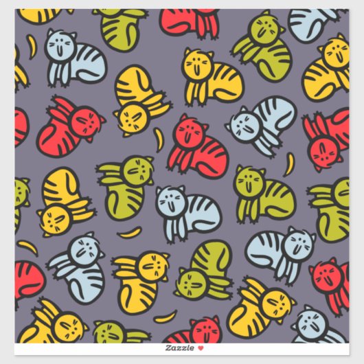 Katten en bananen sticker (Vel)