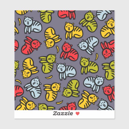 Katten en bananen sticker (Vel)