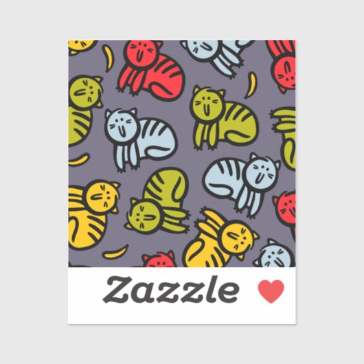 Katten en bananen sticker (Vel)