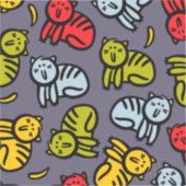 Katten en bananen sticker (Voorkant)