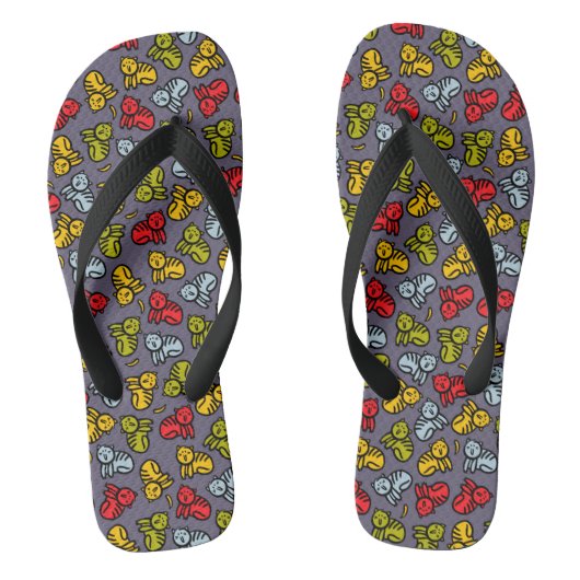 Katten en bananen teenslippers (Voetbed)