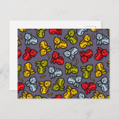 Katten en bananen uitnodiging briefkaart (Voorkant / Achterkant)