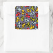 Katten en bananen vierkante sticker (Tas)