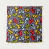 Katten en bananen wandkleed (Voorkant (horizontaal))