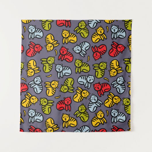 Katten en bananen wandkleed (Voorkant)