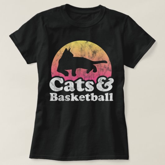 Katten en Basketball-Mannen, voor dames en heren:  T-shirt (Design voorkant)