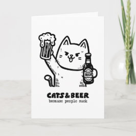 Katten en bier 1 bedankkaart