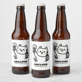 Katten en bier 1 bier etiket